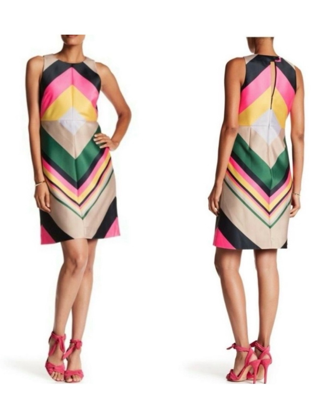 J. Crew Collection Pop Stripe Chevron Mini Dress